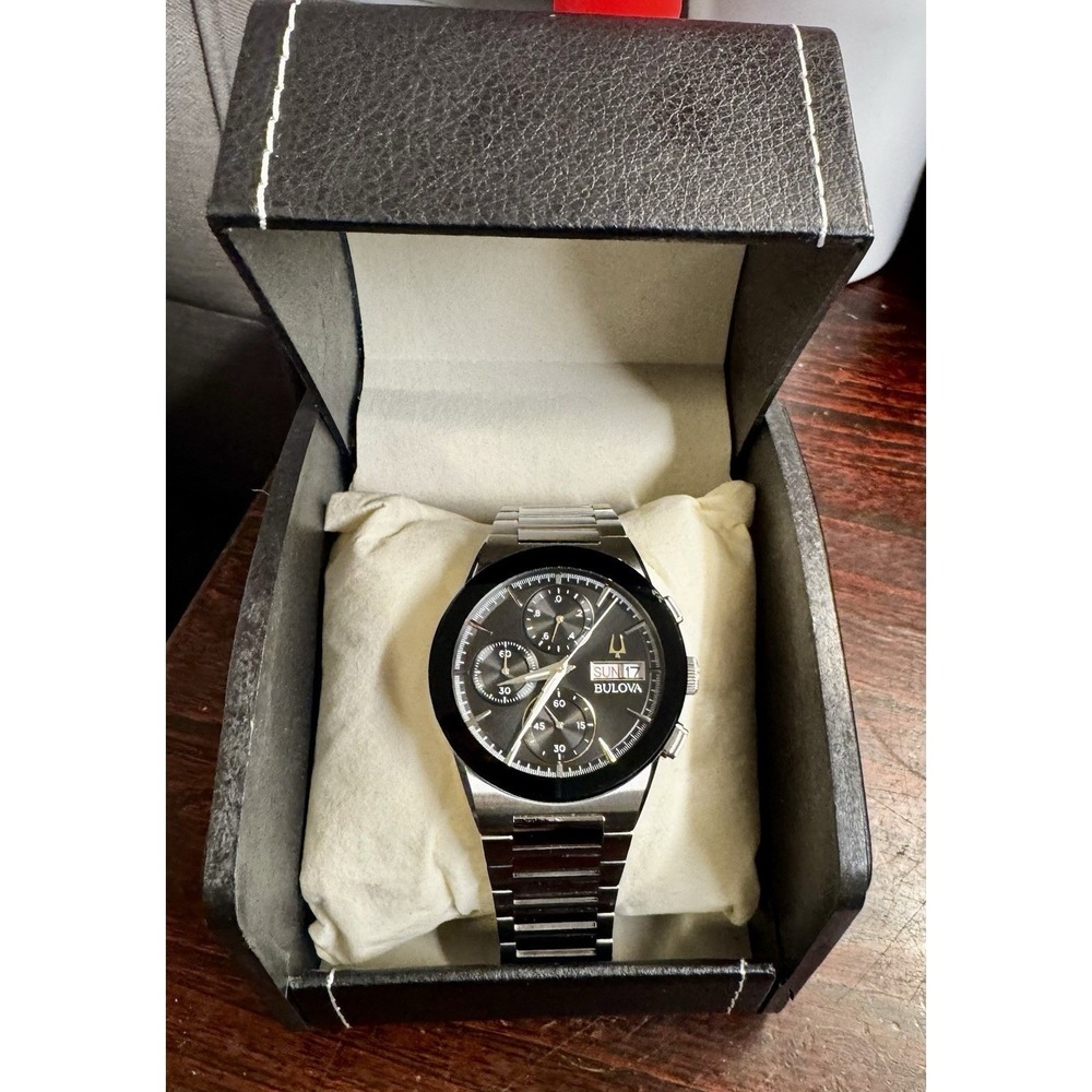Bulova Men's Millennia Chronograph Day Date Quartz Silver Watch 41MM 96C149 - Picture 2 of 13